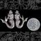 Antiqued Silver Plated Brass Shy Mermaid Pendants Pair - S-P42